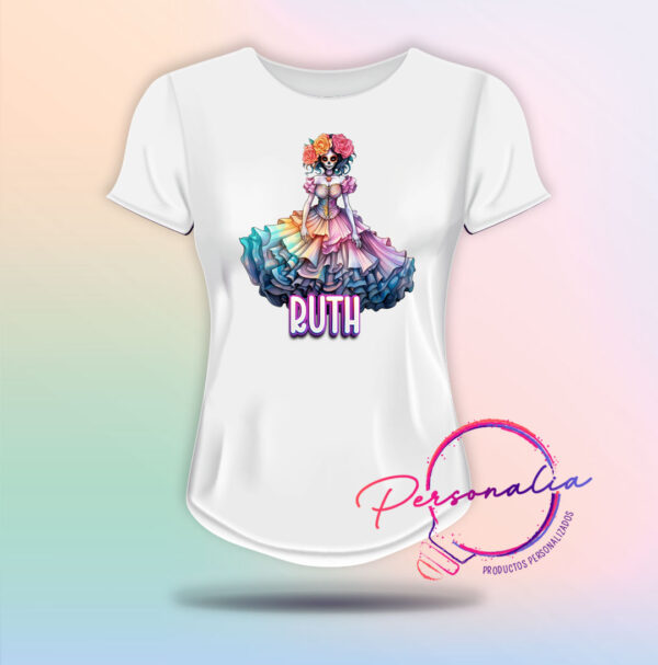 playera catrina mujer halloween dia de muertos
