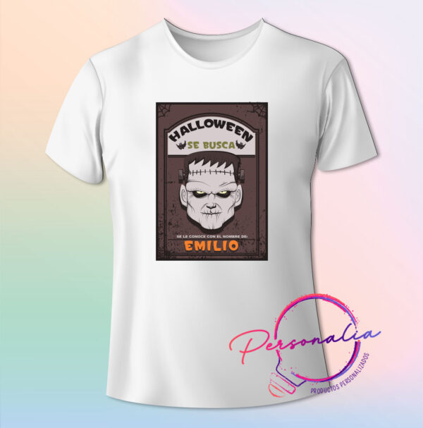 Playera Hombre de Halloween - Se busca a Franky