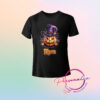 Playera negra infantil para Halloween con diseño de calabaza.
