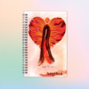 Libreta personalizada con ángel-b- en rojo y tapas duras