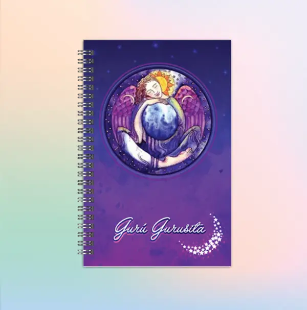 Libreta personalizada con ángel-d- en morada y tapas duras