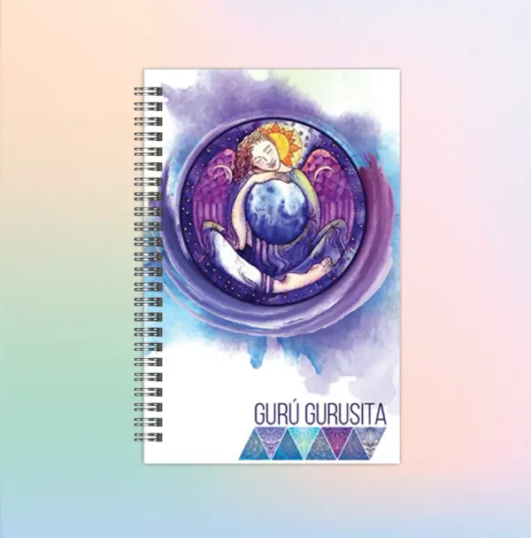 Libreta personalizada con ángel-d- en blanco y tapas duras