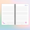 Libreta personalizada con ángel-d- en morada, interiores